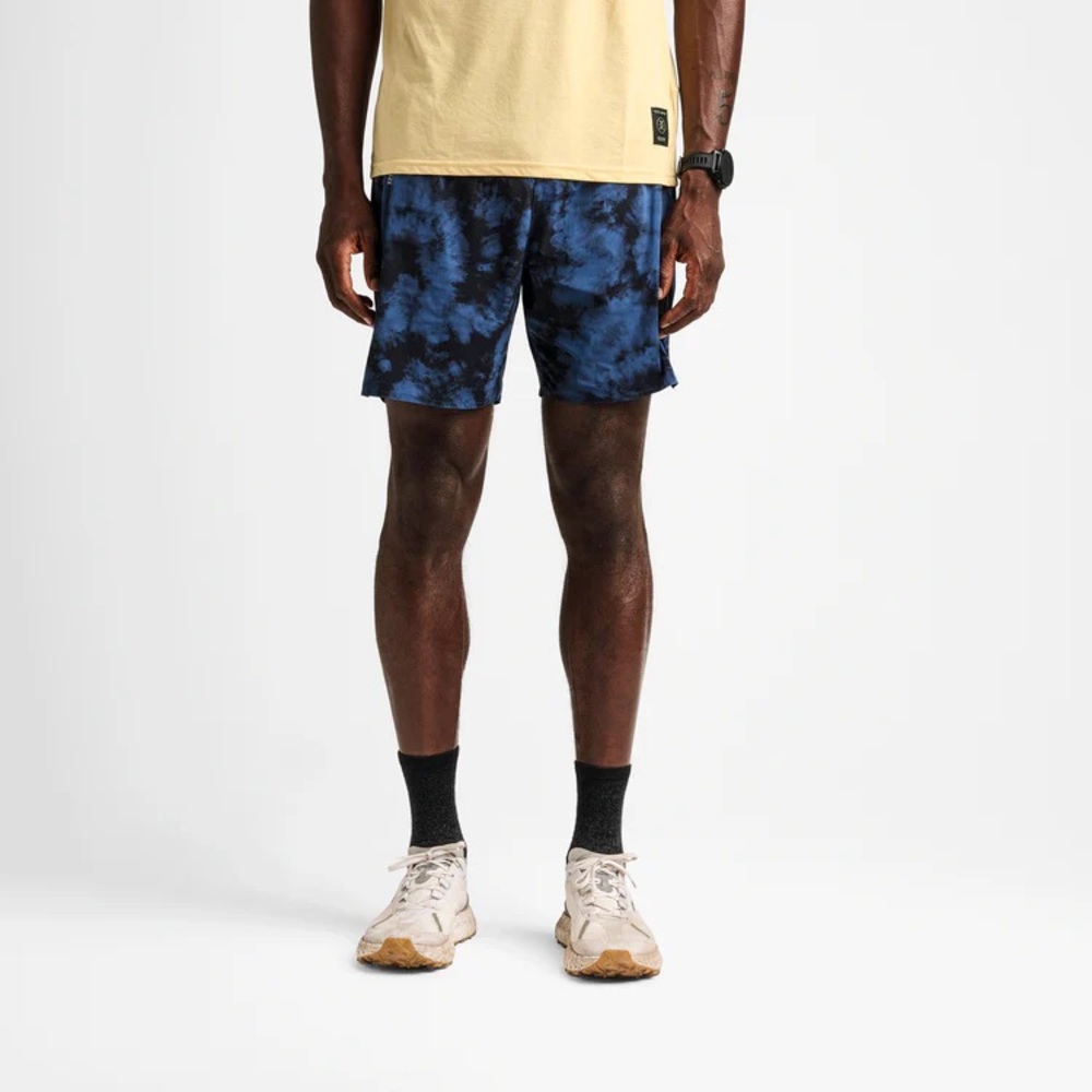 Men’s Roark Alta 7" Running Shorts in Denim Blue and Black Tie-die